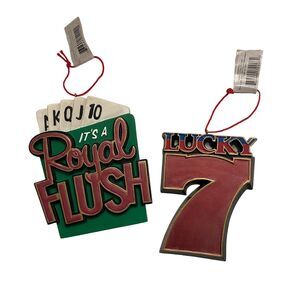 Midwest CBK Ornament Casino Gambling Resin Christmas Lot of 2 NWT